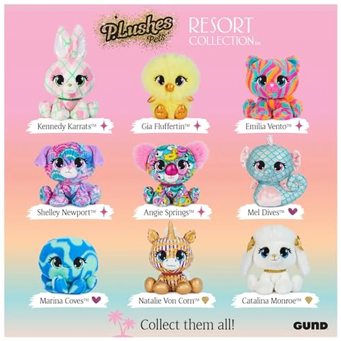 GUND P.Lushes Designer Fashion Pets Emelia Vento Premium Cat Stuffed Animal, Pink and Blue, 6” by GUND - Image 8