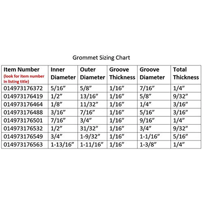 Hard-to-Find Fastener 014973176372 Grommets, 5/16 I.D. x 5/8 O.D. x 1/16, Piece-20,Black by Hard-to-Find Fastener - Image 2