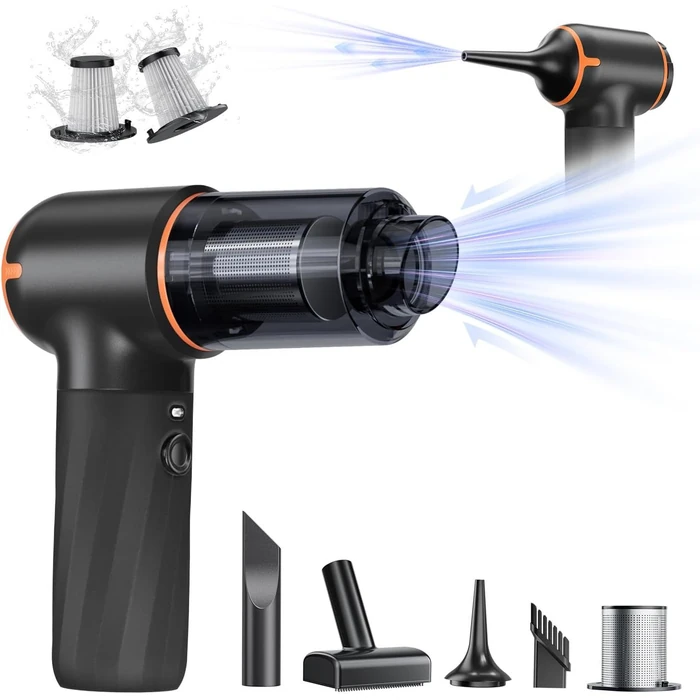 Yiju 4-in-1 12000Pa Handheld Car & Home Vacuum Cleaner - Black/Orange by Yiju - Refurbished - Excellent condition - US$37.02