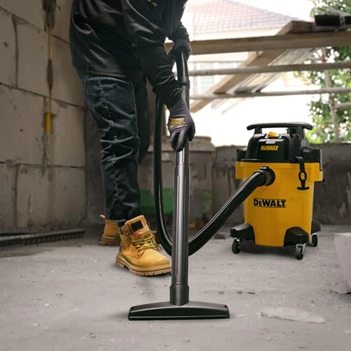 DEWALT Shop Vacuum 6 Gallon 4HP Poly Wet Dry Vacuum Ultimate Cleaning Solution for Construction Workshop Environments for Jobsite Garage Home W/Inflation Ket, Yellow, DXV06PL by DEWALT - Image 4