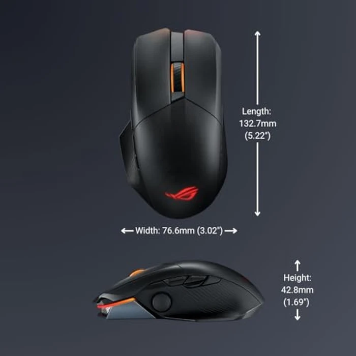 ASUS ROG Chakram X Origin Wireless Gaming Mouse - MMO/MOBA Design, Detachable Joystick, 11 Programmable Buttons Right-Handed, 123g, Tri-Mode Connectivity, 36K DPI, up to 150Hr Battery, PC/Mac Support by ASUS - Image 7