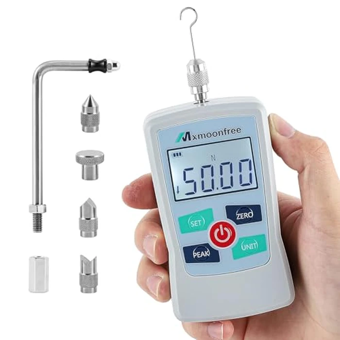 Mxmoonfree 50N Digital Force Gauge Push Pull Gauge Portable Force Meter with Units N/LB/Kg/Oz, Storage Case, Auto Backlit LCD, Auto Power-Off for Teaching School Lab Mechanical Physics (ZMF-50N) by Mxmoonfree - Used - Very Good condition - US$46.08