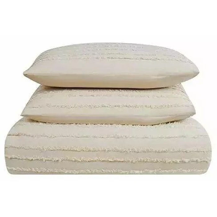 The Prairie By Rachel Ashwell 3 Piece Textured Stripe Comforter Set Queen - Creme by The Prairie - Image 2
