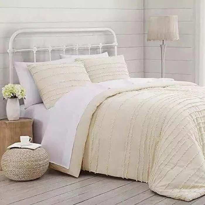 The Prairie By Rachel Ashwell 3 Piece Textured Stripe Comforter Set Queen - Creme by The Prairie - Image 3