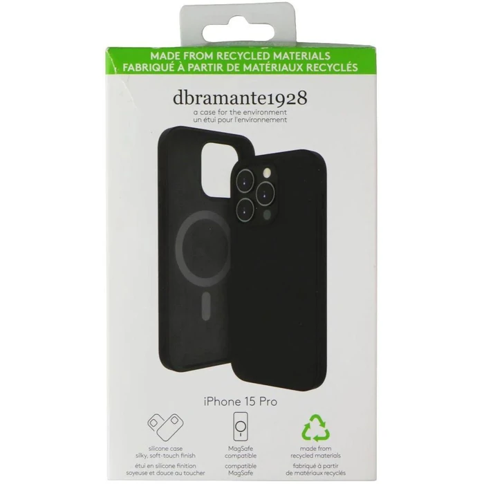 dbramante1928 Monaco Series Case with MagSafe for iPhone 15 Pro - Night Black by dbramante1928 - Refurbished - Brand New condition