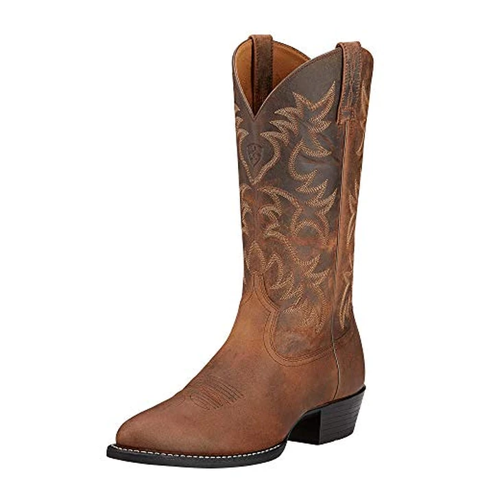 Ariat Men's Heritage Western R Toe Western Boot, Distressed Brown, 9.5 D US by ARIAT - Used - Like New condition