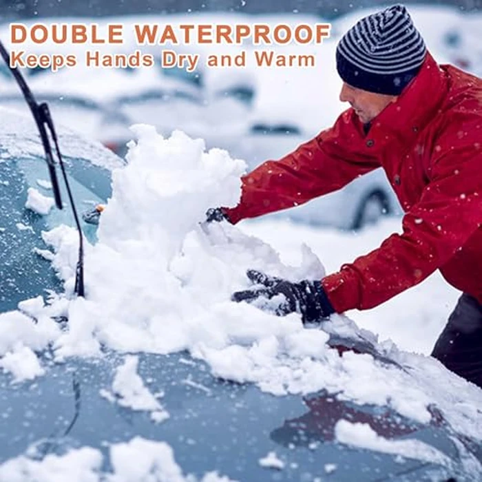 ihuan Winter Waterproof Gloves for Men Women Warm Running Cycling Snow Ski Gloves for Cold Weather, Thermal Windproof Material and Touch Screen Finger for Driving Snowboarding by ihuan - Image 4