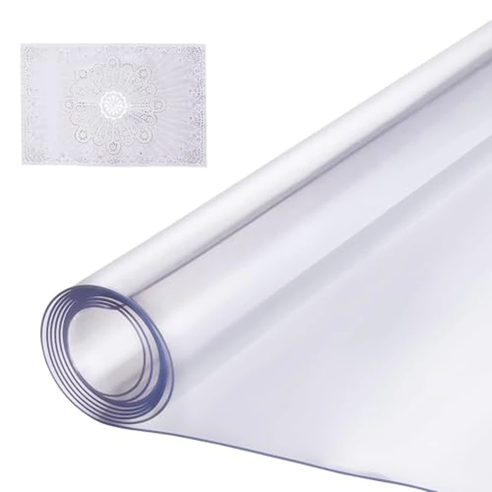 VEVOR Plastic Table Cover, 36 x 54 Inch 1.5 mm Thick Clear Table Protector, Rectangle PVC Desk Mat, Waterproof & Easy Cleaning Desk Pad Tablecloth, for Office Dresser Dining Room Table Night Stand by VEVOR - Image 1