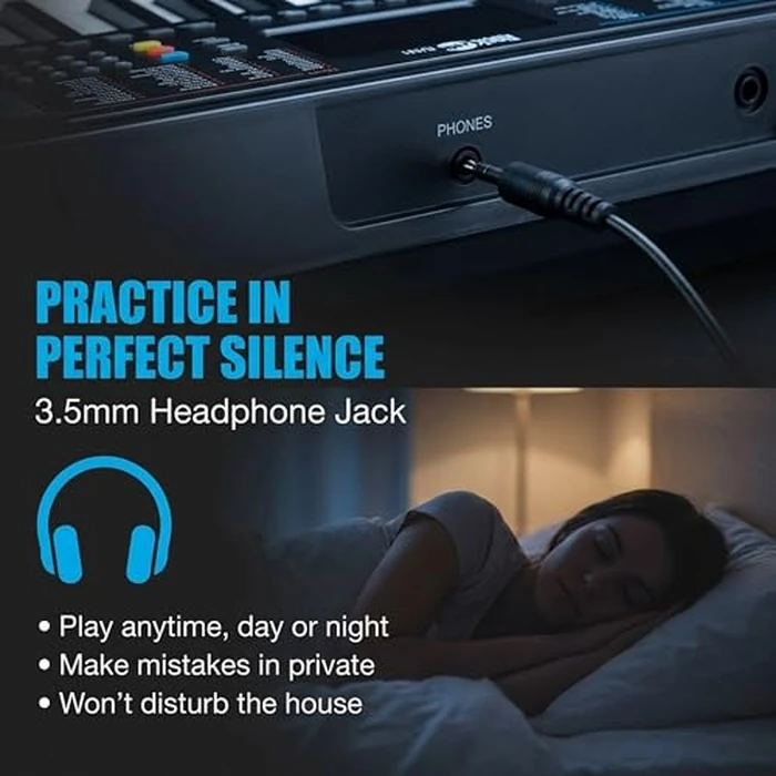 RockJam 61-Key Compact Keyboard Piano with LED Display, Keynote Stickers & Lessons by RockJam - Image 4