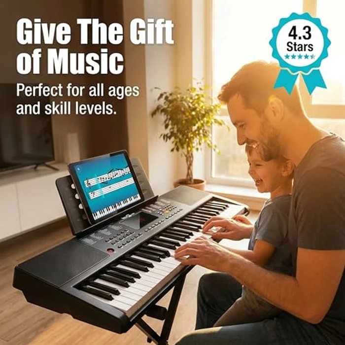 RockJam 61-Key Compact Keyboard Piano with LED Display, Keynote Stickers & Lessons by RockJam - Image 7