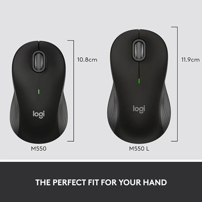Logitech Signature M550 Wireless Mouse - for Small to Medium Sized Hands, 2-Year Battery, Silent Clicks, Bluetooth, Multi-Device Compatibility - Black by Logitech - Image 3