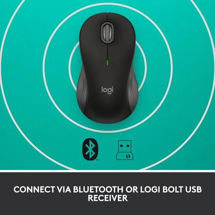 Logitech Signature M550 Wireless Mouse - for Small to Medium Sized Hands, 2-Year Battery, Silent Clicks, Bluetooth, Multi-Device Compatibility - Black by Logitech - Image 7