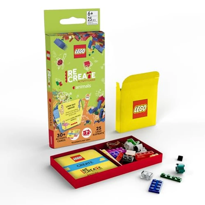 LEGO Recreate Activity Cards - Animals | Creative Building Game with 30+ Activity Cards & 25 LEGO Elements | Ages 6+ by AMEET - Image 1