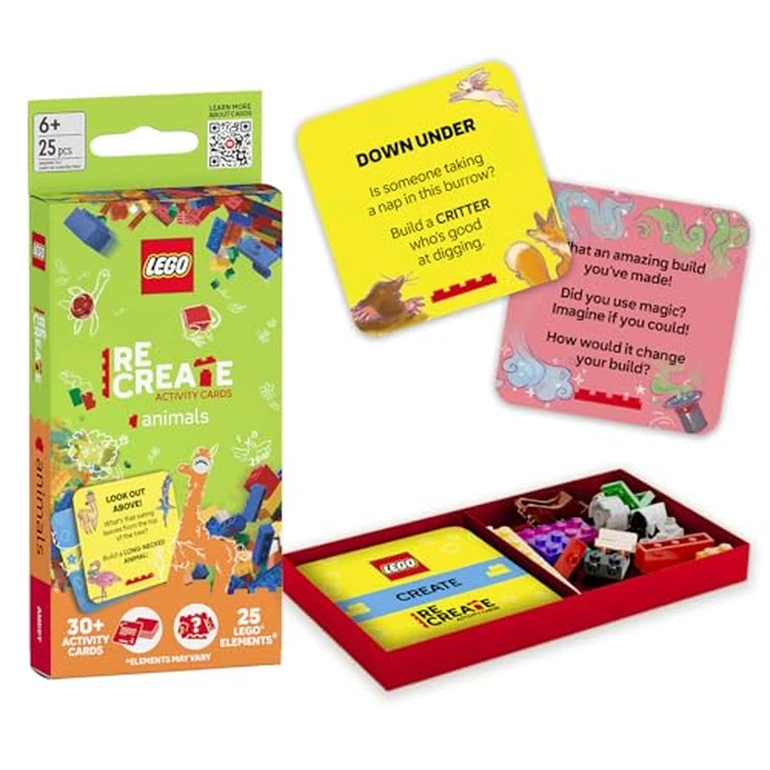 LEGO Recreate Activity Cards - Animals | Creative Building Game with 30+ Activity Cards & 25 LEGO Elements | Ages 6+ by AMEET - Image 3