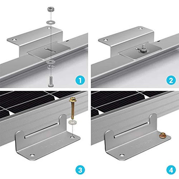 Renogy 2 Sets Solar Panel Mounting Z Brackets Lightweight Aluminum Corrosion-Free Construction for RVs, Trailers, Boats, Yachts, Wall and Other Off Gird Roof Installation, 2 Count by Renogy - Image 4
