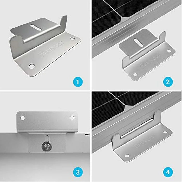Renogy 2 Sets Solar Panel Mounting Z Brackets Lightweight Aluminum Corrosion-Free Construction for RVs, Trailers, Boats, Yachts, Wall and Other Off Gird Roof Installation, 2 Count by Renogy - Image 5