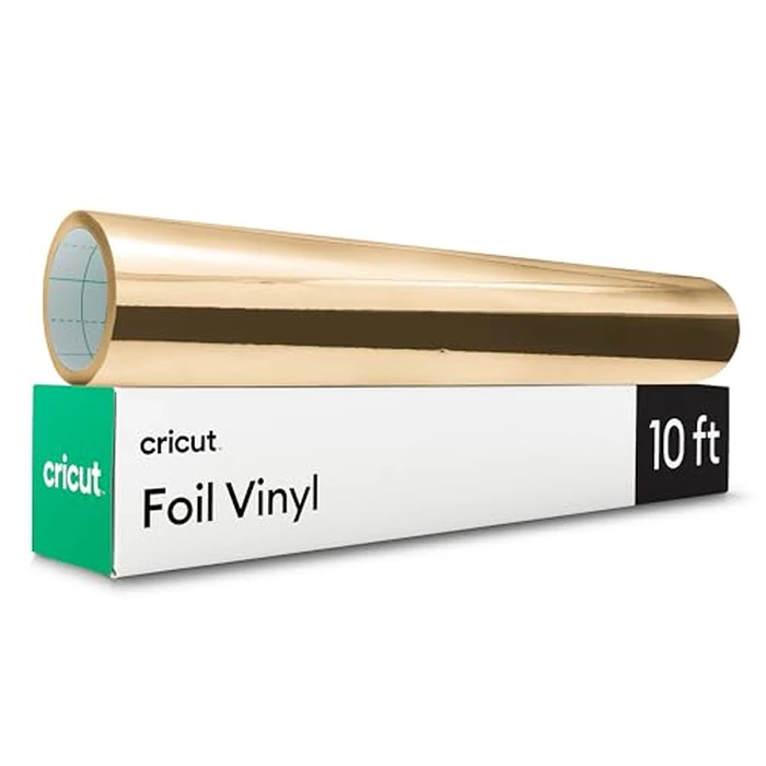 Cricut(R) Foil Vinyl - Gold - 12 in x 10 ft - DIY Personalized Decals, Labels, & More - Metallic Finish - Long Lasting - Optimized Cutting Machines by Cricut - Used - Acceptable condition - CA$9.92