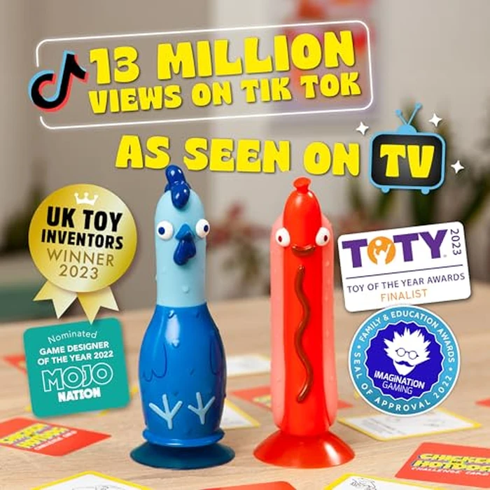 Big Potato Chicken vs Hotdog: Hilarious Party Game | Flippin' Fun for the Kids, Teens and Adults | Like Bottle Flipping But Better | Bonus Content Included by Big Potato - Image 2