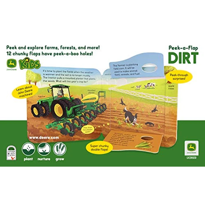 John Deere Kids Peek-a-Flap Dirt - Lift-a-Flap Board Book for Little Farmers and Tractor Lovers (John Deere Peek-a-Flap Board Book) by Cottage Door Press - Image 5