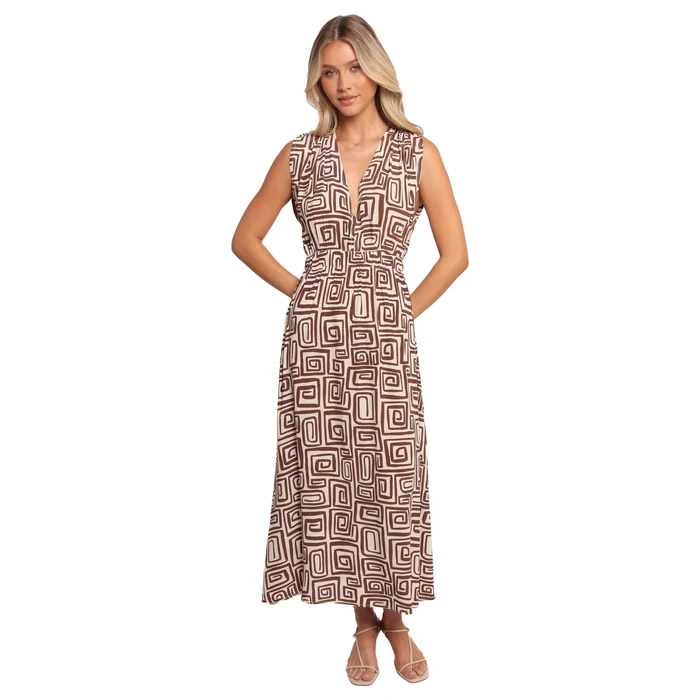 Petal & Pup Solange Maxi Dress - Chocolate Brown Print S by Petal & Pup - Used - Like New condition