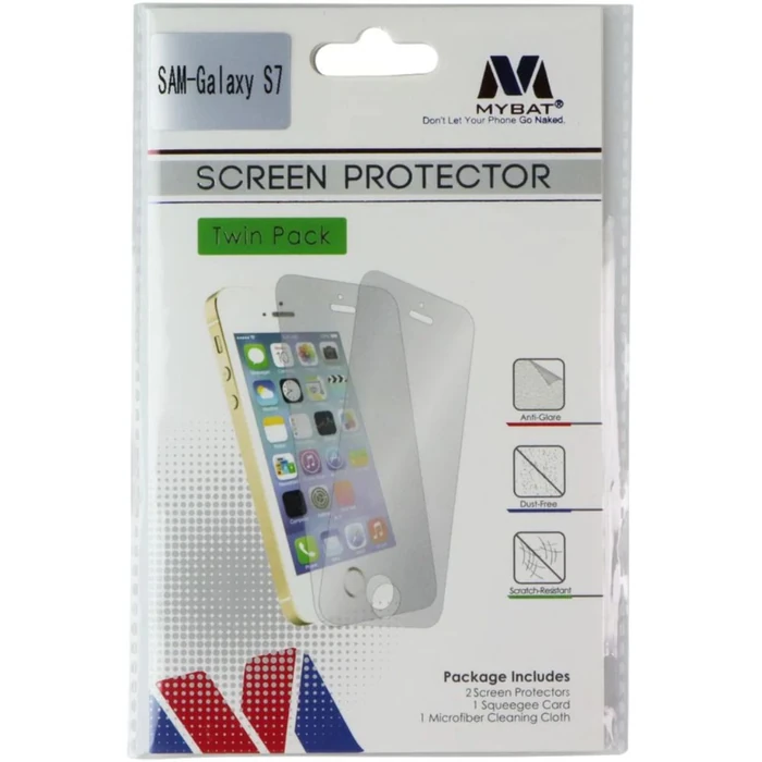 MyBat Screen Protector for Samsung Galaxy S7 (Twin Pack) - Clear - Brand New by MyBat - Refurbished - Brand New condition - US$8.28