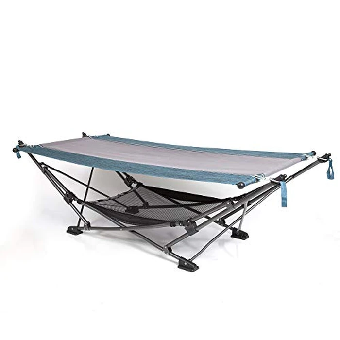 MacSports Collapsible Portable Folding Hammock with Removable Canopy - Includes Pillow and Mesh Storage Net, Freestanding, Heavy Duty, Outdoor Hammock (Teal) by MacSports - Image 2