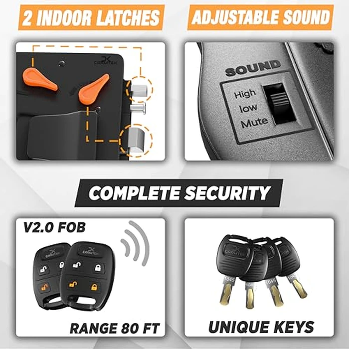TripDefender V2.0 | RV Keyless Entry Lock for Class C/A Motorhomes | Secure RV Door Lock Keyless Entry w/ 2 Inside Latches | Class C Door Lock Replacement w/ 2 Fobs, 4 Keys | Fit 3.5" x 4.5" Lock Hole by CARMTEK - Image 5