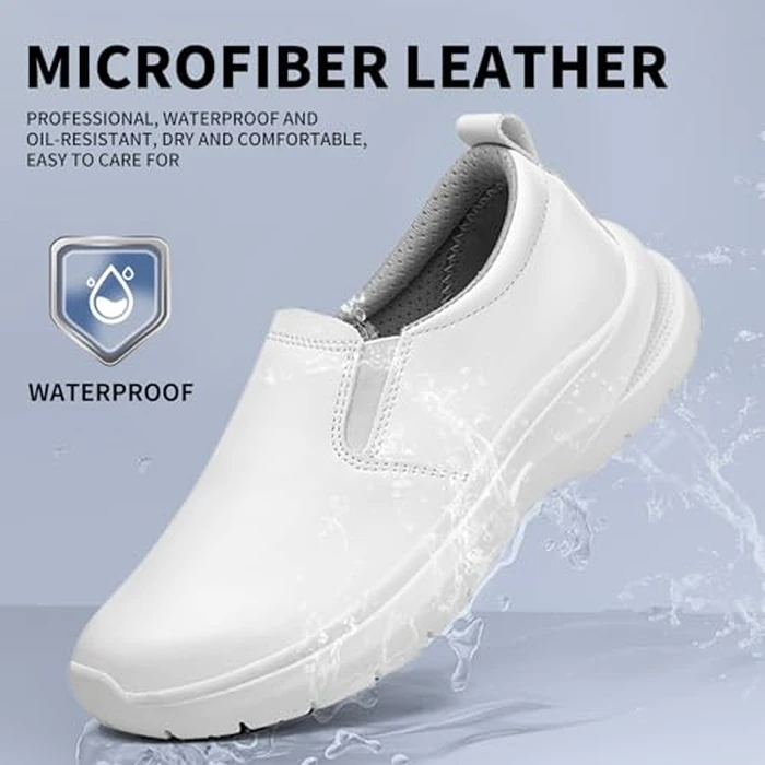 V-Janiffy Non Slip Shoes for Women Food Service -Slip On, Lightweight,Comfortable,Nurse Shoe and Crew Work. White by V-Janiffy - Image 3