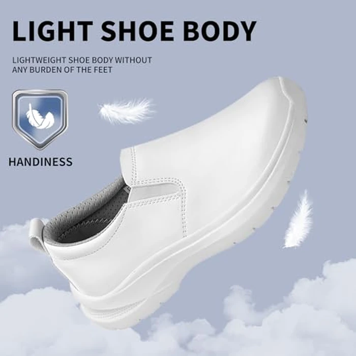 V-Janiffy Non Slip Shoes for Women Food Service -Slip On, Lightweight,Comfortable,Nurse Shoe and Crew Work. White by V-Janiffy - Image 6