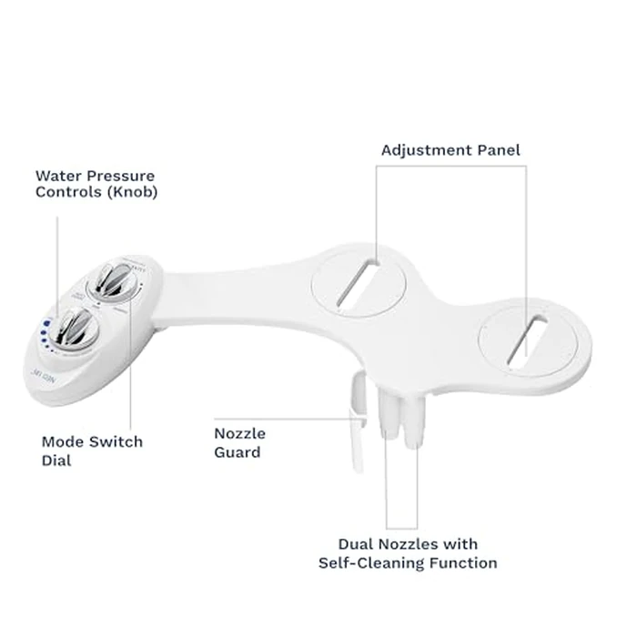 LUXE Bidet NEO 185 - Dual Nozzle, Self-Cleaning, Non-Electric Bidet Attachment for Toilet Seat, Adjustable Water Pressure, Rear & Feminine Wash (White) by LUXE Bidet - Image 8