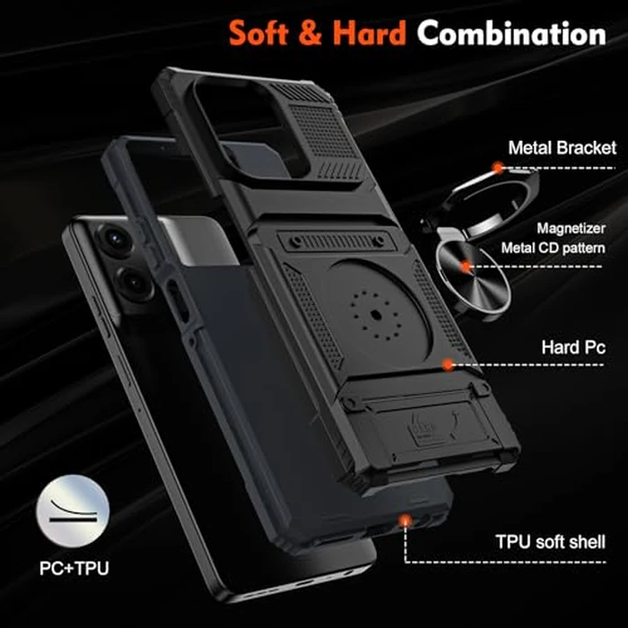COTDINFOR Compatible with Moto G 5G 2025 Case with Card Holder Built-in 2 Card Holder and Stand Military Grade Protection Shockproof Wallet Phone Case Motorola for Moto G 5G 2025 Black LM by COTDINFOR - Image 6