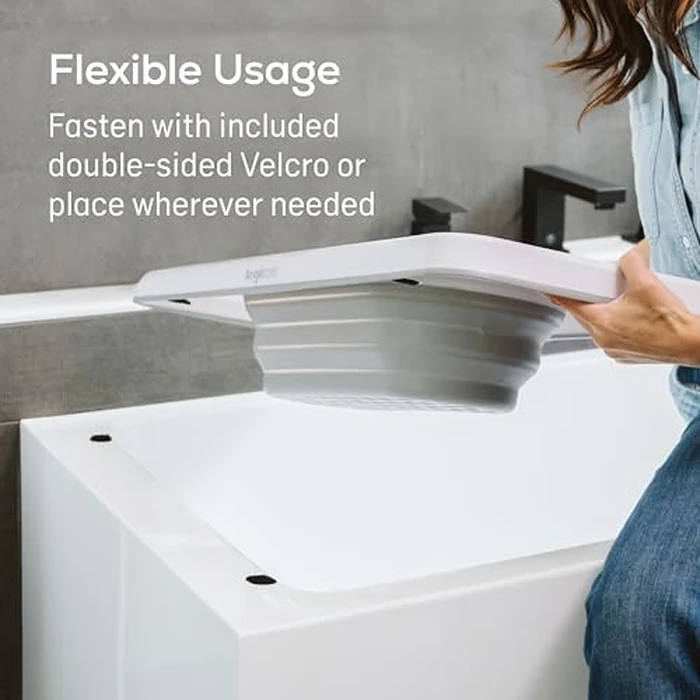 Angelcare Bath Shelf Organizer - Collapsible Bath Toy Storage - Bathroom Caddy Organizer for Essentials, Fits Tubs Up to 28" Wide, White by Angelcare - Image 7