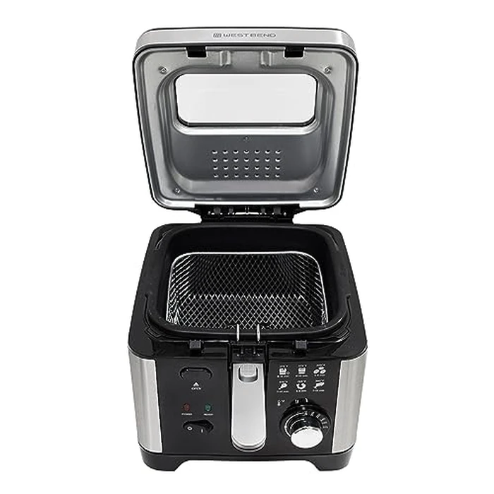 West Bend Deep Fryer with Adjustable Temperature Control Nonstick Basket Easy-View Window and Temperature Guide, Folding Handle and Locking Cover for Easy Storage, 3-Liter, Silver by West Bend - Image 6