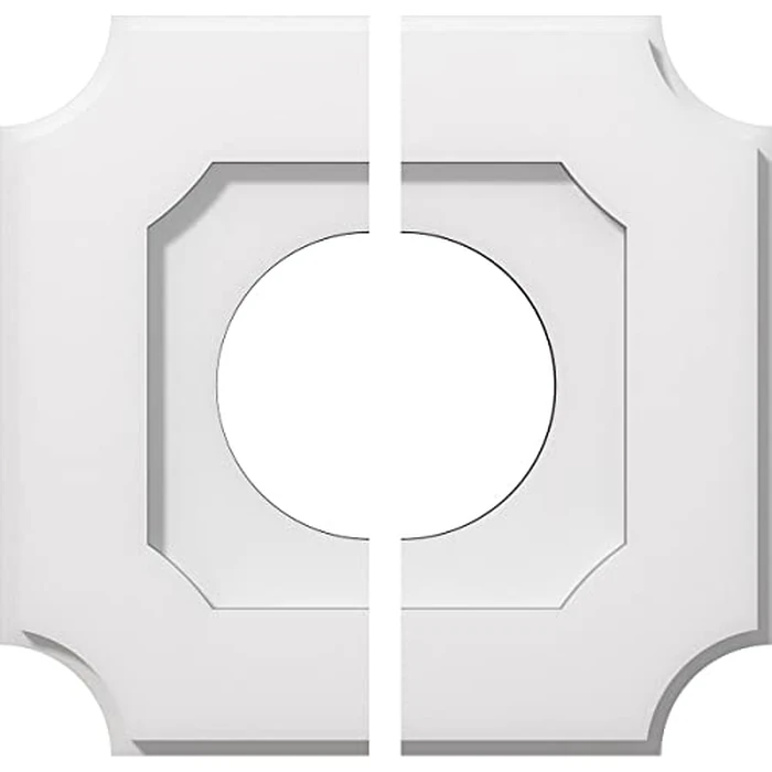 Ekena Millwork CMP12LE2-05000 Locke Architectural Grade PVC Contemporary, Two Piece Urethane Ceiling Medallions 12"OD x 5"ID x 7"C x 1"P by Ekena Millwork - Used - Very Good condition