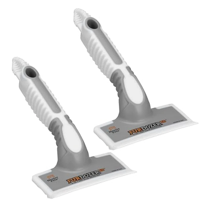 FurDozer Pet Hair Remover & Auto Detailing Tools - Cat & Dog Hair Remover for Carpets, Car Interiors, Couches, Bedding, & Pet Furniture (Gray, (2 Pack) - X6) by Neater Pet Brands - Used - Like New condition
