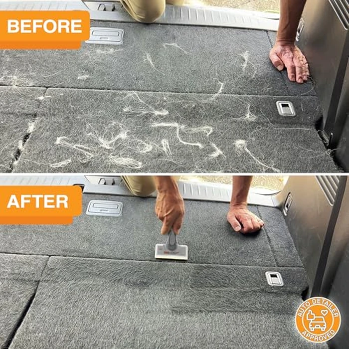 FurDozer Pet Hair Remover & Auto Detailing Tools - Cat & Dog Hair Remover for Carpets, Car Interiors, Couches, Bedding, & Pet Furniture (Gray, (2 Pack) - X6) by Neater Pet Brands - Image 3