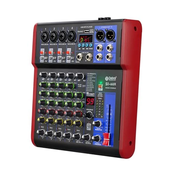 High sound quality! D Debra Audio Pro Portable Recording Mixer Audio With USB 99 DSP Digital Effects For DJ Mixer Console Karaoke Recording Studio (SI-6UX (6 Channel)) by D Debra - Used - Like New condition - CA$134.81