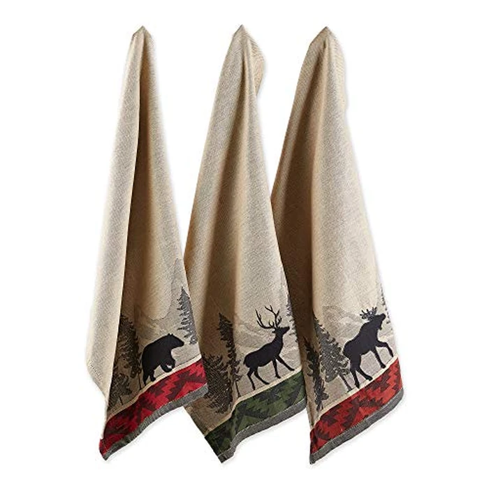 DII Woodlands Collection Dishtowel Set, 18x28, in The Woods, 3 Piece by DII - Used - Like New condition - US$18.04