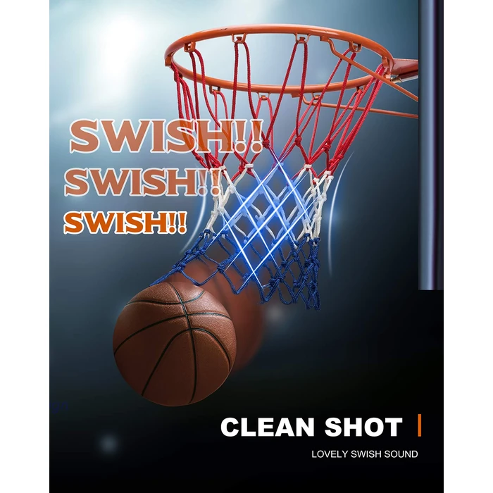 XXXYYY Basketball Net Replacement Heavy Duty, 2023 Professional On-Court Quality [6.88Ounce], Fits Outdoor Indoor Standard Rim, All Weather Anti Whip -12 Loops (Red White Blue) by XXXYYY - Image 3