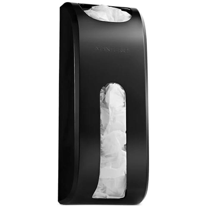 Manterio Plastic Bag Holder | Durable Plastic Wall Mount Kitchen Grocery Bag Storage Organizer | Smudge Proof, Fingerprint Resistant | Black by Manterio - Image 1