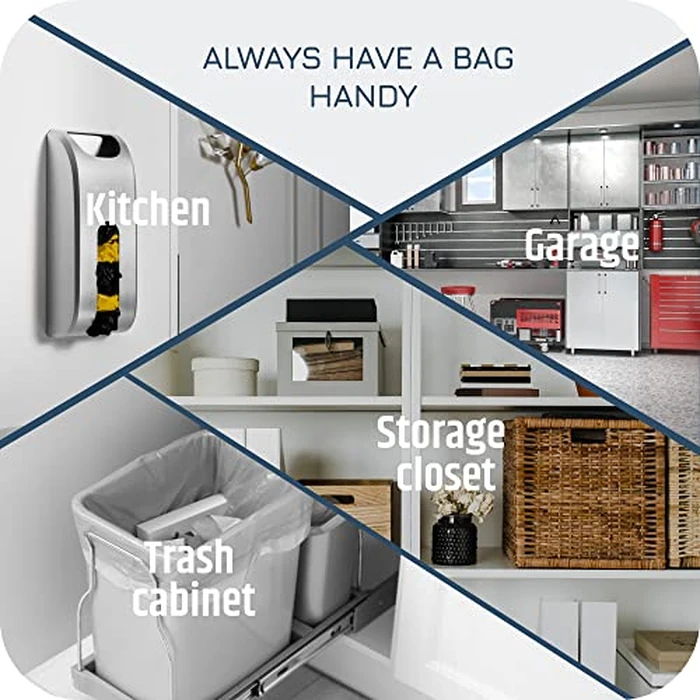 Manterio Plastic Bag Holder | Durable Plastic Wall Mount Kitchen Grocery Bag Storage Organizer | Smudge Proof, Fingerprint Resistant | Black by Manterio - Image 8