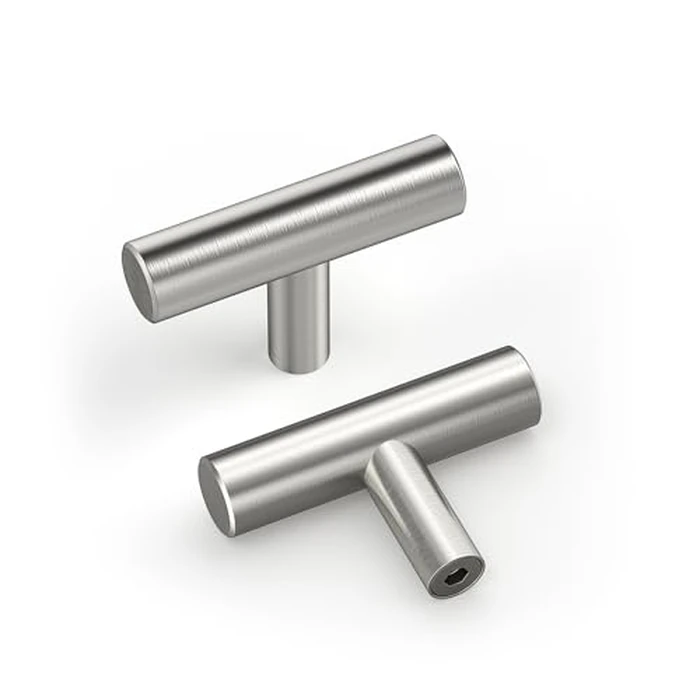 homdiy Cabinet Knobs Brushed Nickel Drawer Knobs Cabinet Door Knobs Single Hole T Knobs for Kitchen Cabinets 10 Pack by Homdiy - Image 1