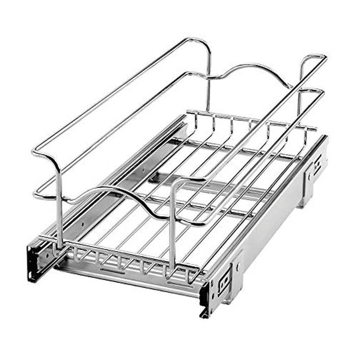 Base Cabinet Pullout Single Wire Basket Sink & Base Accessories-5WB1-0918-CR - 8-3/8"W x 18"D x 7"H - Chrome by Rev-A-Shelf - Used - Acceptable condition