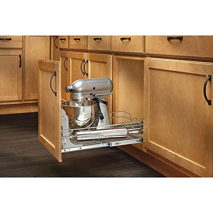 Base Cabinet Pullout Single Wire Basket Sink & Base Accessories-5WB1-0918-CR - 8-3/8"W x 18"D x 7"H - Chrome by Rev-A-Shelf - Image 3