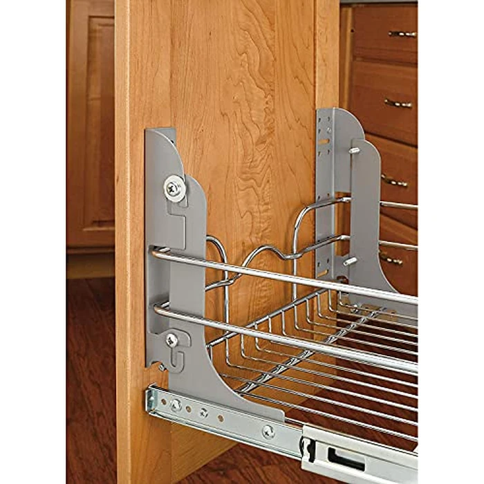 Base Cabinet Pullout Single Wire Basket Sink & Base Accessories-5WB1-0918-CR - 8-3/8"W x 18"D x 7"H - Chrome by Rev-A-Shelf - Image 4