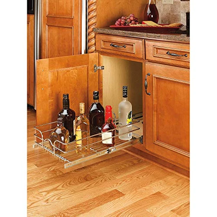 Base Cabinet Pullout Single Wire Basket Sink & Base Accessories-5WB1-0918-CR - 8-3/8"W x 18"D x 7"H - Chrome by Rev-A-Shelf - Image 5