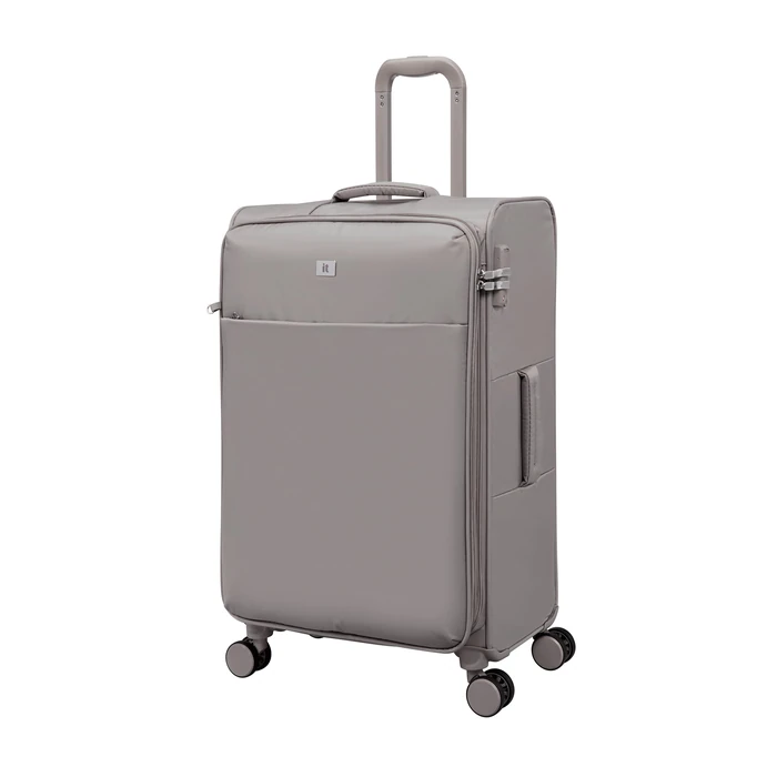 It Luggage Lustrous Luxe 28" Softside Checked 8 Wheel Spinner, Moon Rock, Medium, Lustrous Luxe 28" Softside Checked 8 Wheel Spinner by IT Luggage - Used - Very Good condition - CA$160.69