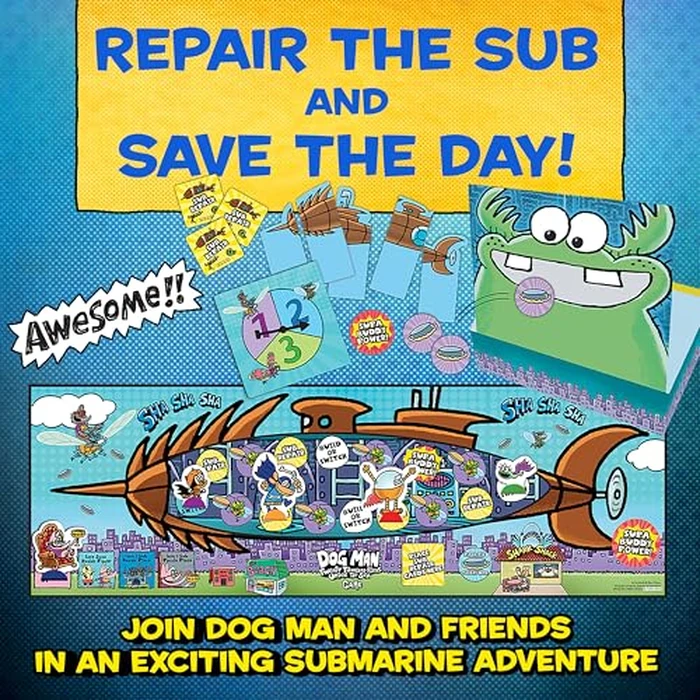 University Games, Dog Man Twenty Thousand Fleas Under The Sea, Board Game for Kids, Family Game Ages 6+, Based on Dav Pilkey Dog Man Books by University Games - Image 2
