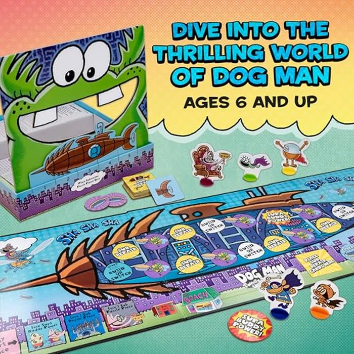 University Games, Dog Man Twenty Thousand Fleas Under The Sea, Board Game for Kids, Family Game Ages 6+, Based on Dav Pilkey Dog Man Books by University Games - Image 7