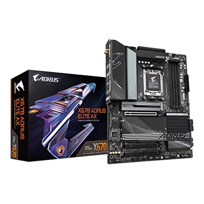 GIGABYTE X670 AORUS Elite AX AMD AM5 ATX Motherboard, Support Ryzen 9000/8000/7000 Series, DDR5, 8+8 Power Phase, 4X M.2, PCIe 5.0, USB-C 3.2 Gen2x2, WIFI6E, 2.5GbE, EZ-Latch, Q-Flash, Smart Fan 6 by GIGABYTE - Used - Like New condition - US$151.36
